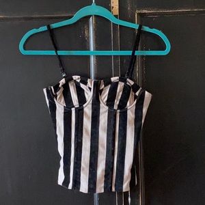 Reversible Striped Corset Top